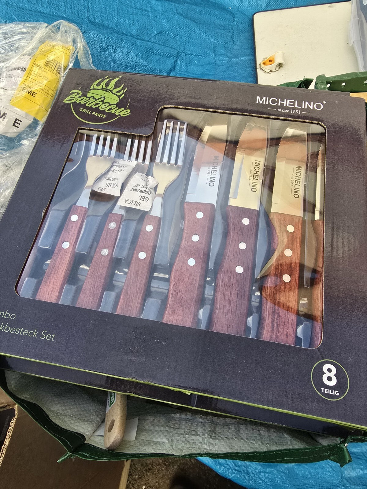 Michelino 8-tlg. Jumbo Steakbesteck Set Besteckset Gabel Messer für 4 Personen