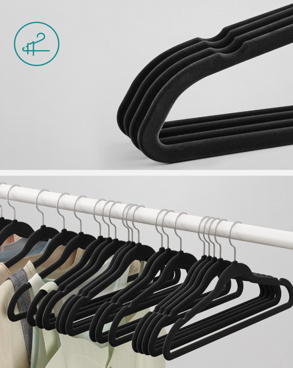 SONGMICS Kleiderbügel Samt, 30er Set, Bügel, Jackenbügel, 41,5 cm breit 20er Set
