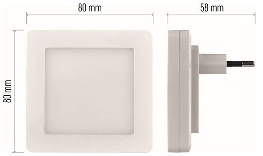 EMOS LED Nachtlicht Steckdose mit Dämmerungssensor und Schalter, einstellbare He