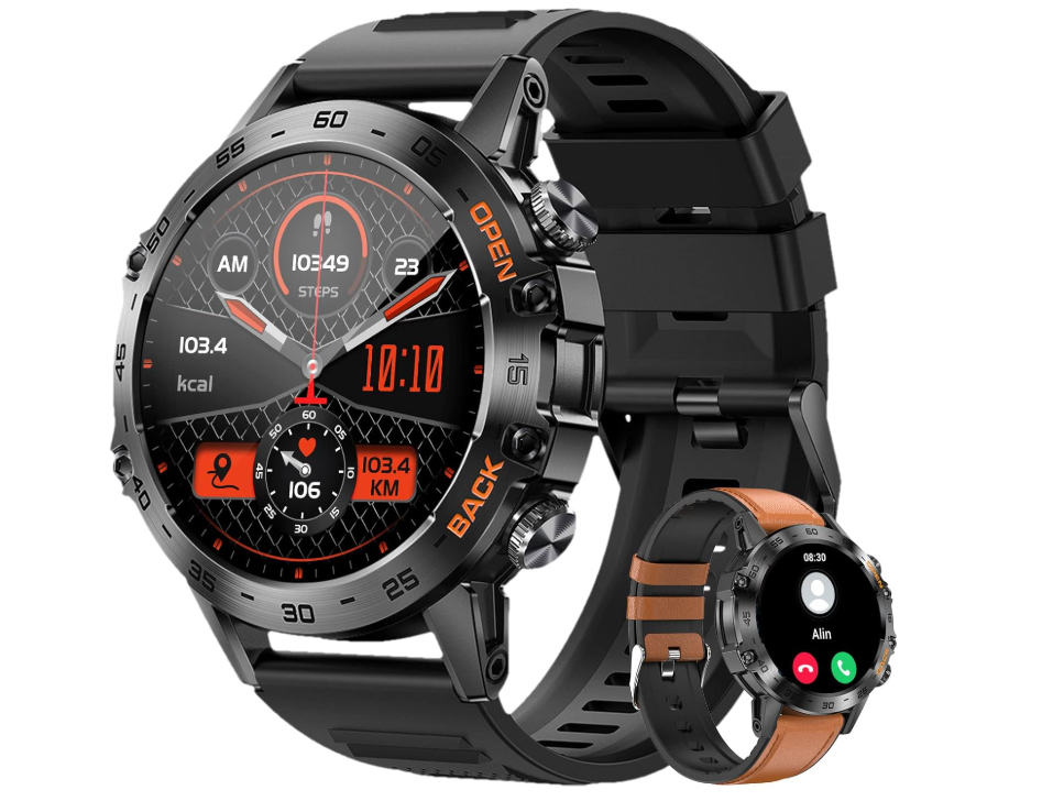 LEMFO Smartwatch Herren,Uhren Herren mit 120+ Sportmodi,1.39'' 360*360 HD Smartw