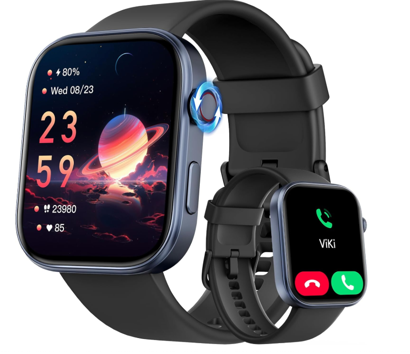 Always On Display Fitnessuhr mit Telefonfunktion AI Voice 3ATM Wasserdicht 12 Ta