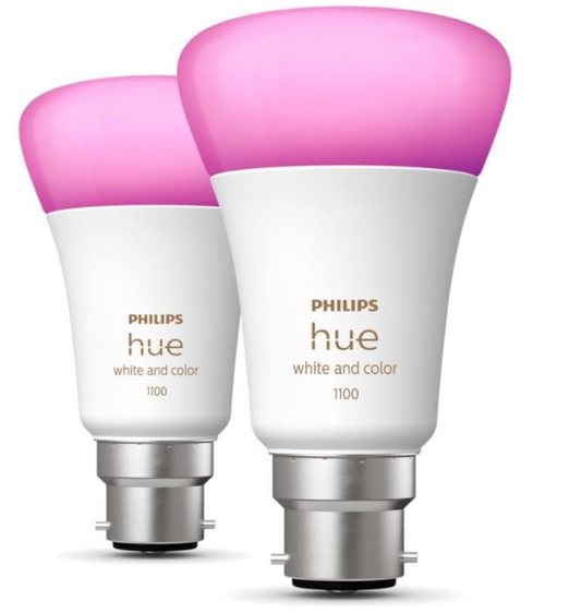 Philips Hue White & Colour Ambiance LED-Leuchtmittel, B22 Bajonettsockel, 1100 L