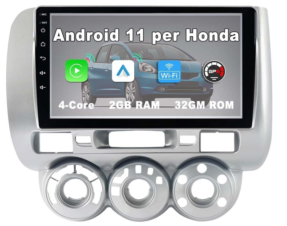 ACAVICA Android 11 Autoradio für Honda Fit Jazz 2001–2008 mit manueller Klimaanl
