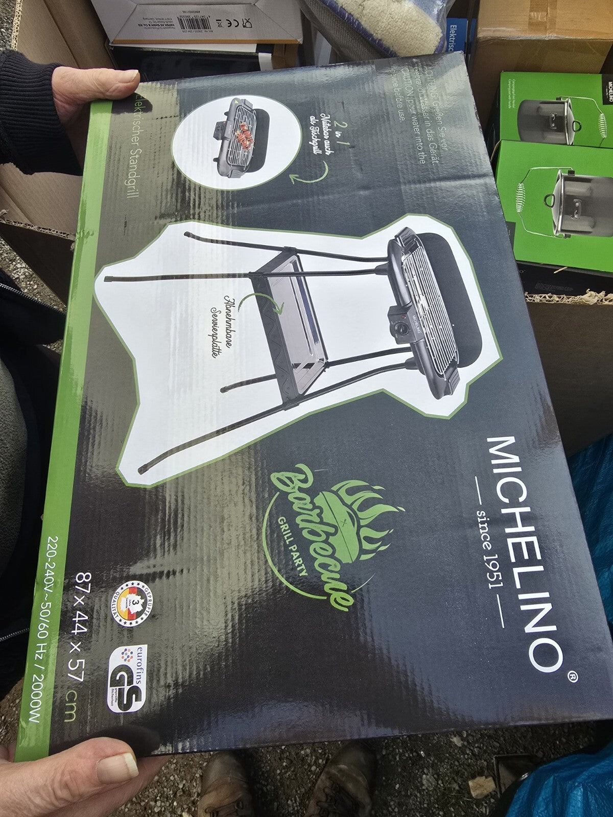 MICHELINO 2000 W Elektrischer Standgrill Elektrogrill Tischgrill 74372