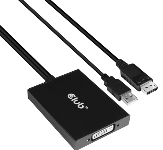 Club 3D CAC-1010-A Club3D Adapter DisplayPort   DVI-D HDCP OFF aktiv St/Bu retai