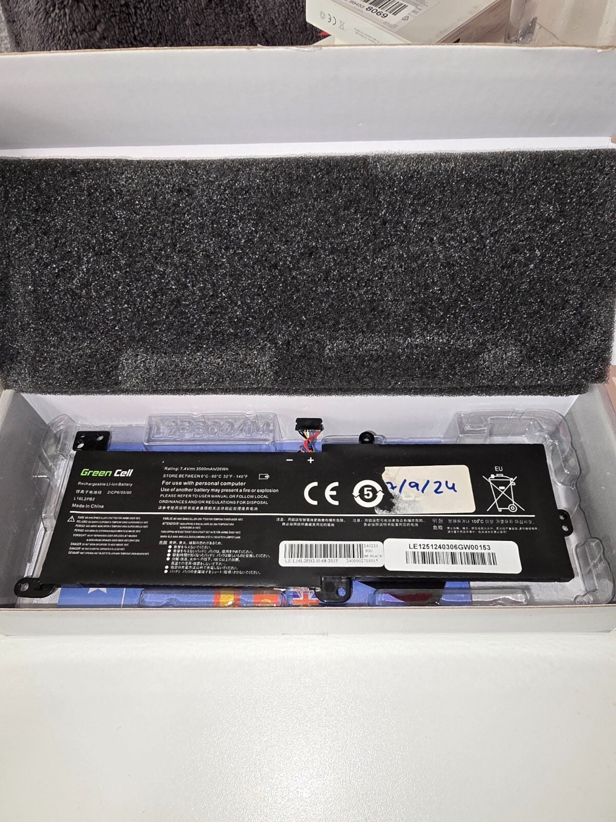 Green Cell Notebook-Akku L16M2PB1 L16C2PB2 7.4 V 3500 mAh Lenovo