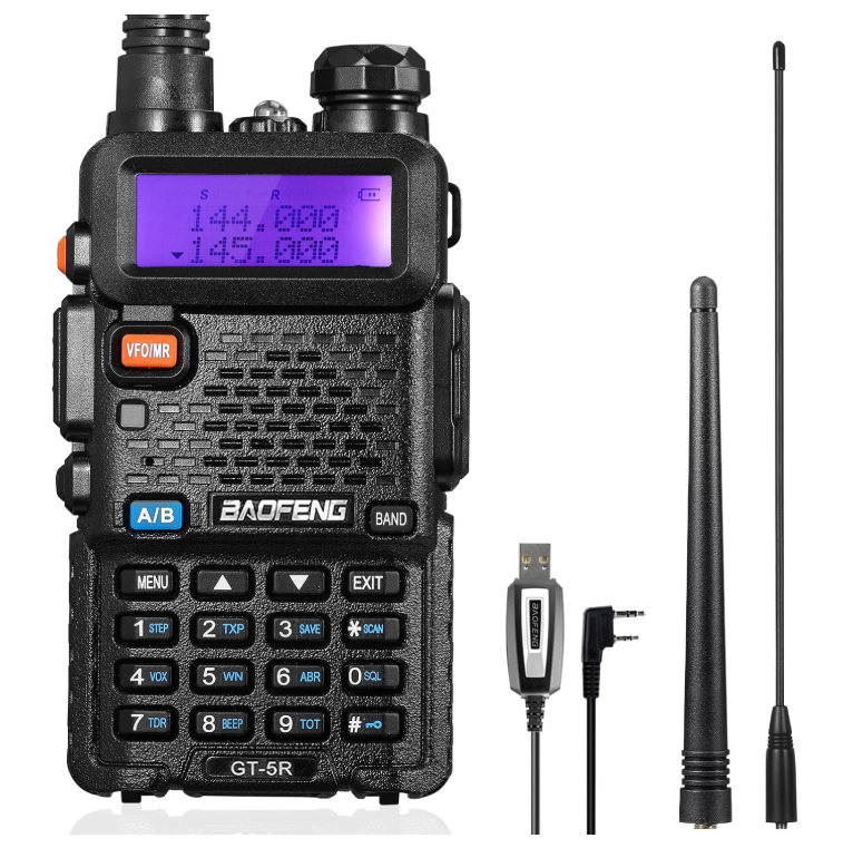 BAOFENG GT-5R Walkie Talkie, Dual Band Funkgerät für UHF VHF 144-146/430-440MHz,