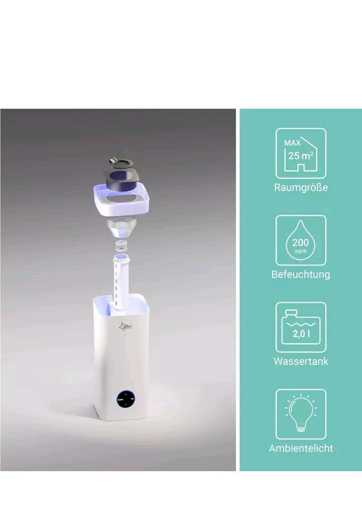 SUNTEC Ultraschall Luftbefeuchter Monsun 2500 Moodlight Aroma Diffuser mit 2 l