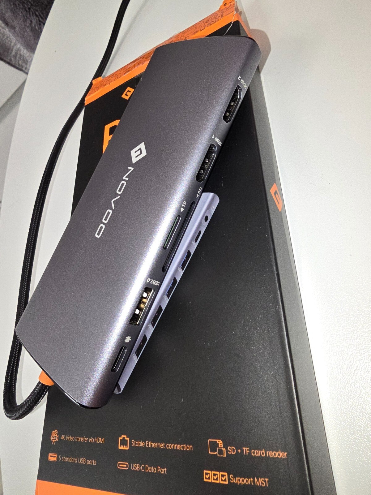 NOVOO 14 en 1 Docking Station Doppelmonitor Hub USB C vers Dual HDMI