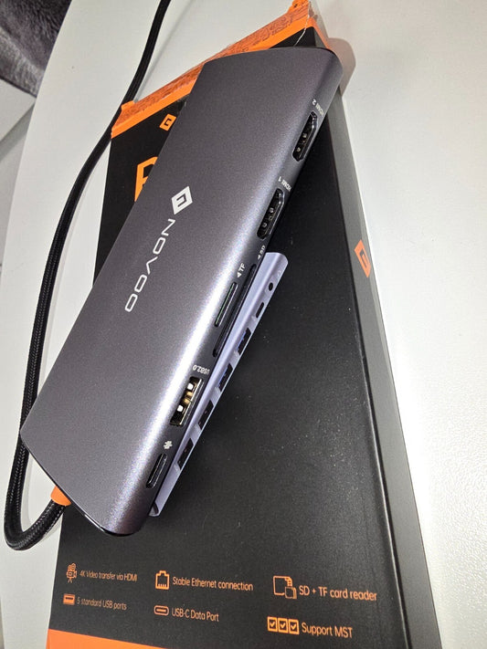 NOVOO 14 en 1 Docking Station Doppelmonitor Hub USB C vers Dual HDMI