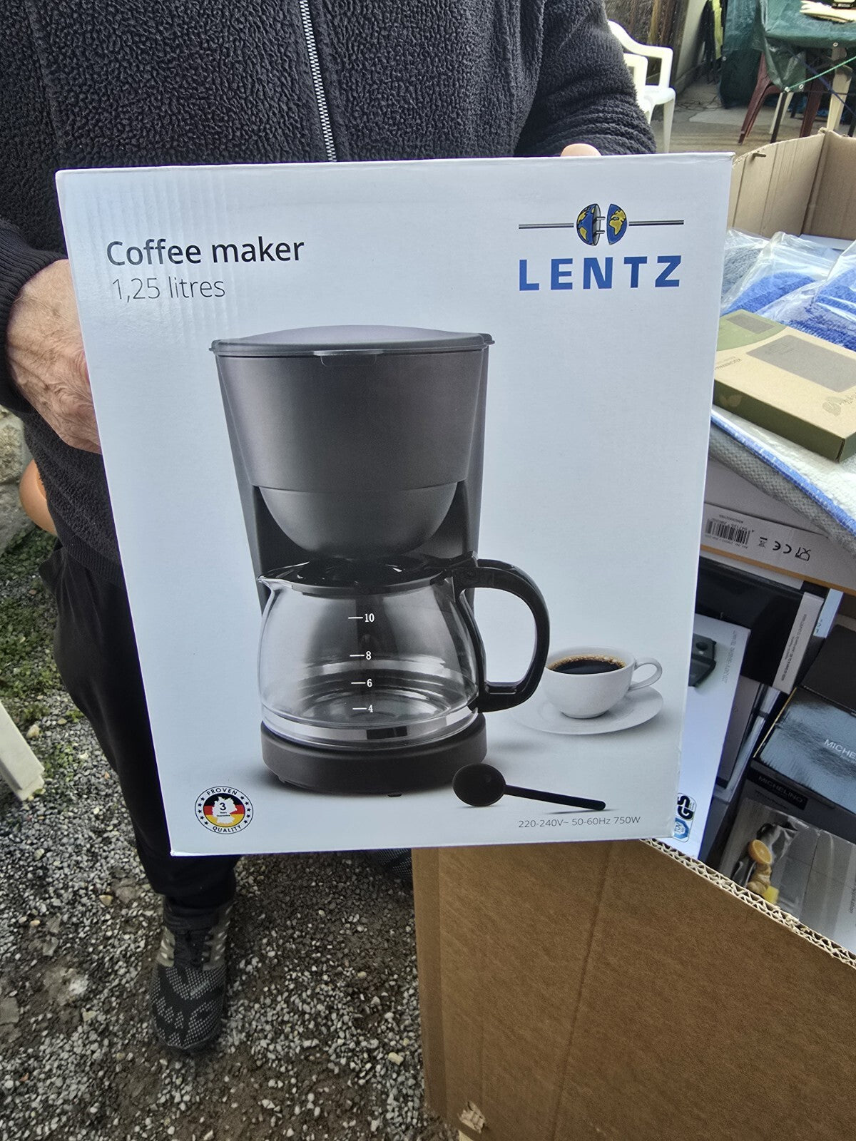 Lentz Kaffeemaschine Filterkaffeemaschine 10 Tassen 1,25L 750 Watt schwarz NEU