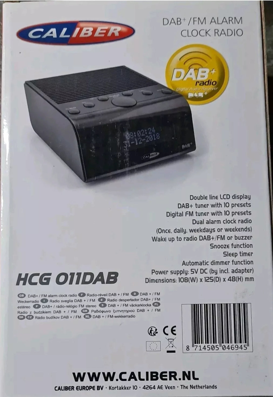 Caliber HCG011DAB DAB+ /FM Alarm Uhren Radiowecker