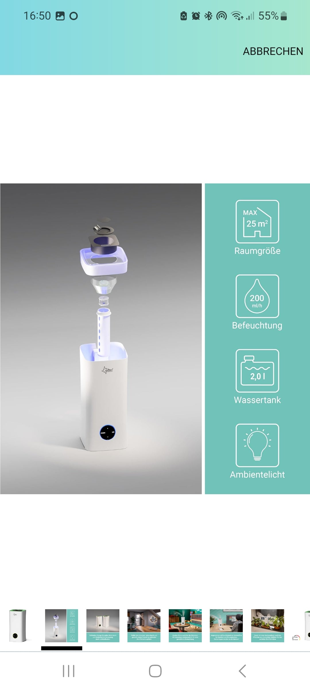 SUNTEC Ultraschall Luftbefeuchter Monsun 2500 Moodlight Aroma