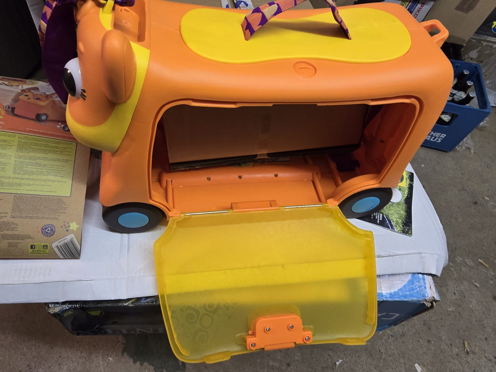 B. toys Kinder Handgepäck Koffer Katze Reisekoffer Licht Sound Aufsitzen B Ware